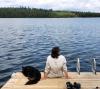 Sitting on the dock in the bay. Photo by Laurel Lindahl